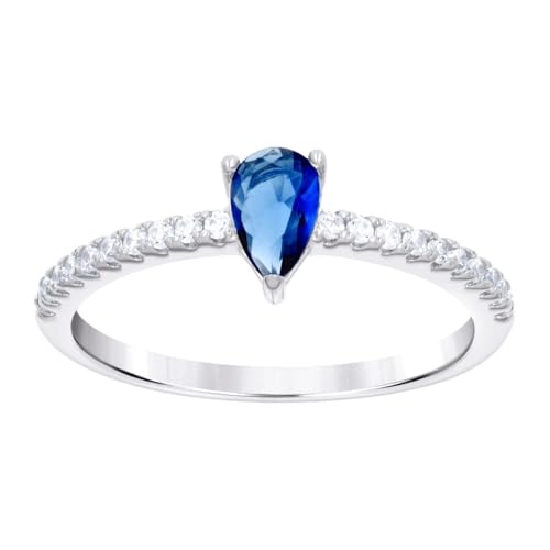 Verlobungsring für Damen aus 925er Sterlingsilber, blau-weiße Birne, runder Zirkonia, simulierter Diamant, Größe 8 Verlobungsring für Damen aus 925er Sterlingsilber, blau-weiße Birne, runder Zirkonia, simulierter Diamant, Größe 8 von JewelryWeb