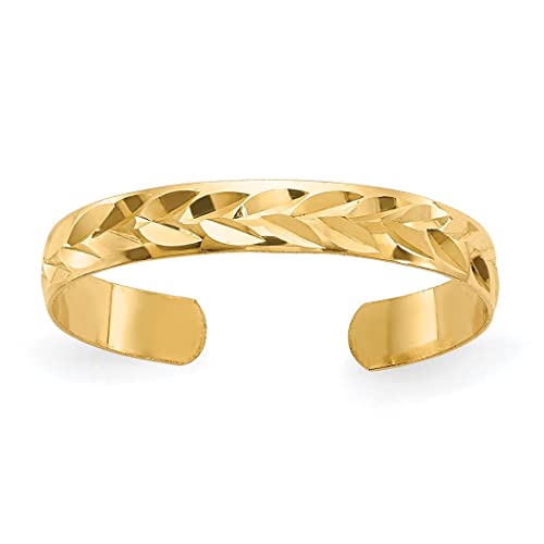 Zehenring, 2 mm, goldfarben, glitzernd, Schmuck, Geschenke für Damen von JewelryWeb