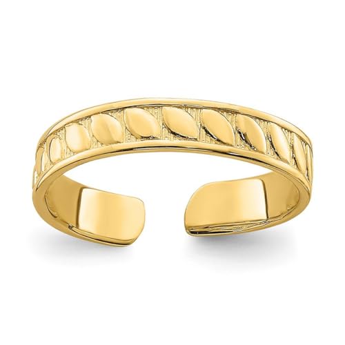 Zehenring aus 14 Karat Gold, verstellbar, Blattgravur, Schmuck, Geschenke für Frauen, Metall Goldfarben Metall:, Kein Edelstein von JewelryWeb