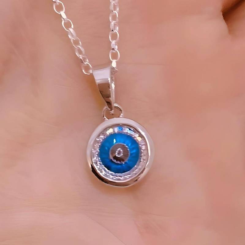 Evil Eye Halskette Aus Sterling Silber. Mati Auge Charme. Halten Sie Die Jelosious Fern. Schutz Goodlluck, Power Stärke, Wählen Kette von JewelryWithAMeaning