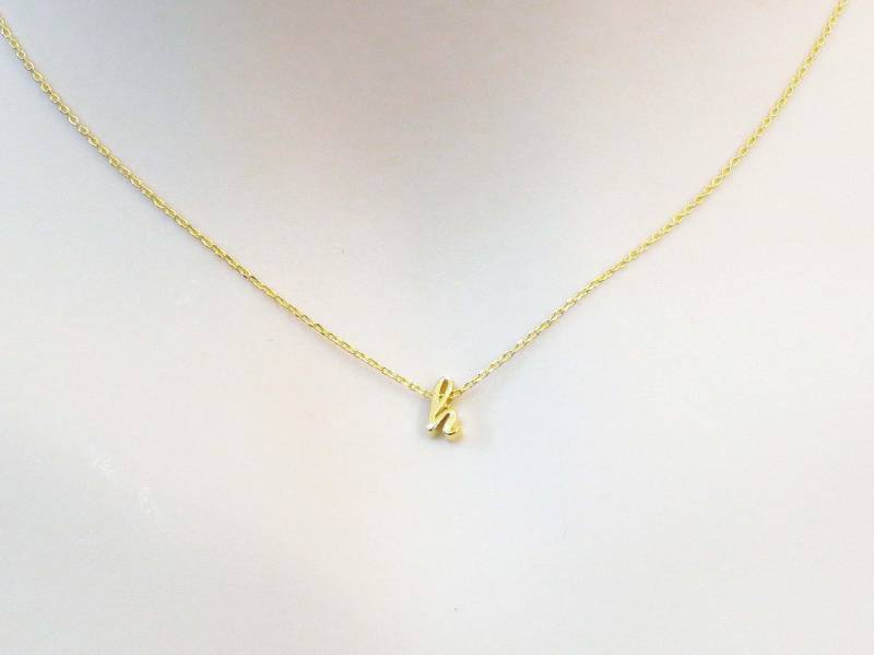 Personalisierter Schmuck Schreibschrift Halskette Kleinbuchstaben Namenskette Monogramm Initial Individuelle von Jewelrybank