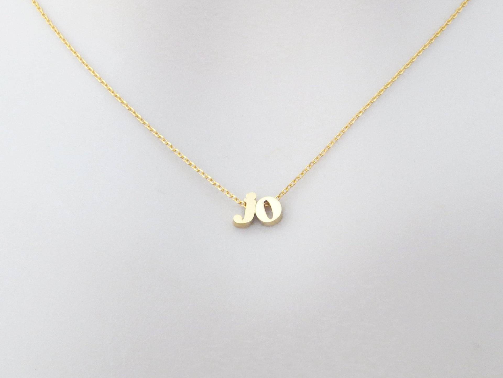 Zwei Kleinbuchstaben Halskette, 2 Initial Doppel Personalisierte Brief Geschenk Für Frauen von Jewelrybank