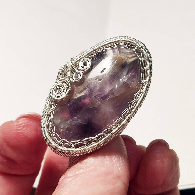 Amethyst-Silberdraht Umwickelter Ring, Größe 18, 5 Amethyst-Silberdraht Umwickelter Ring, Größe 18, 5 von JewelrybyAlinaF