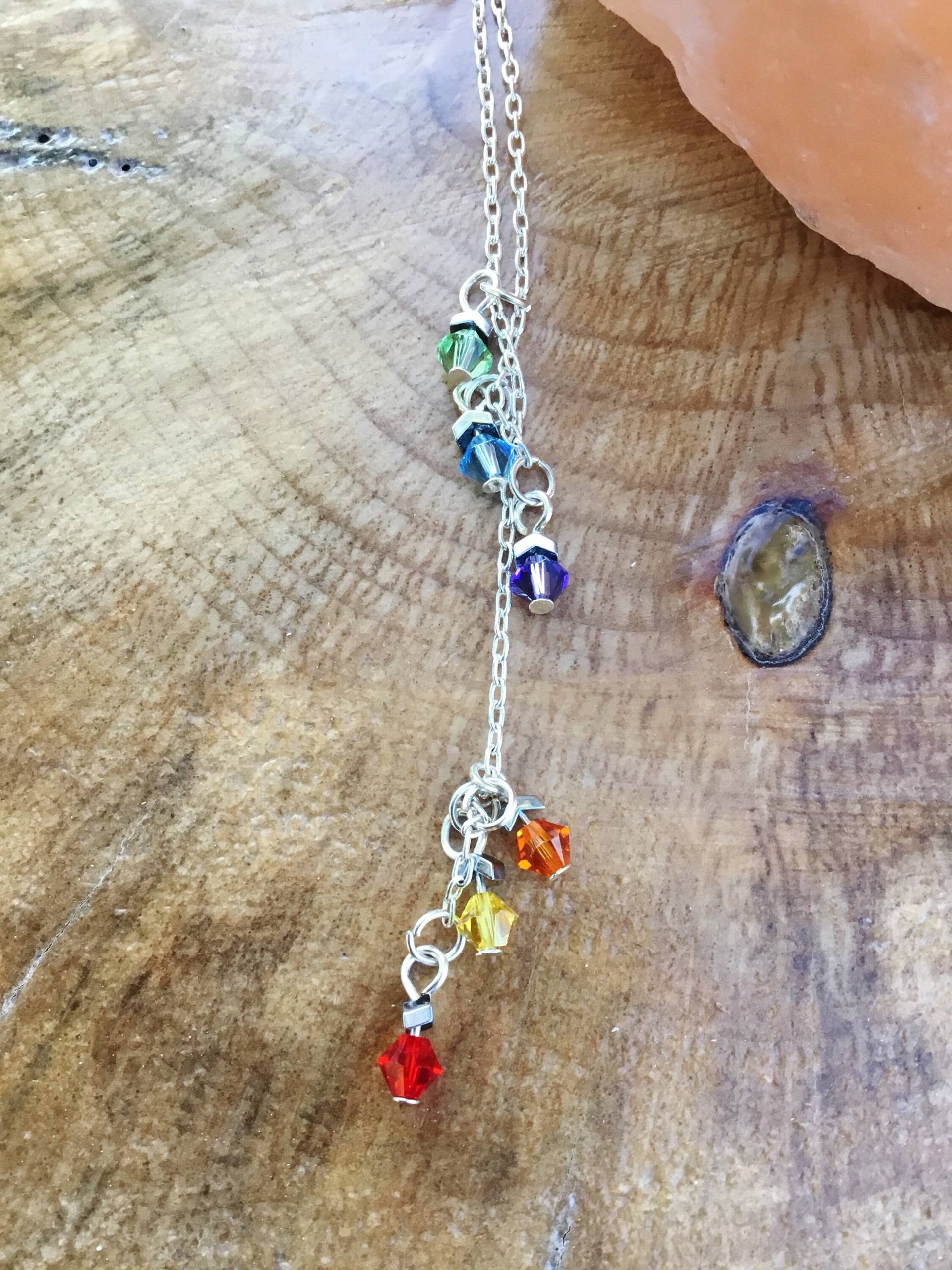 Regenbogen Stolz Swarovski Lariat von JewelrybyAndromeda