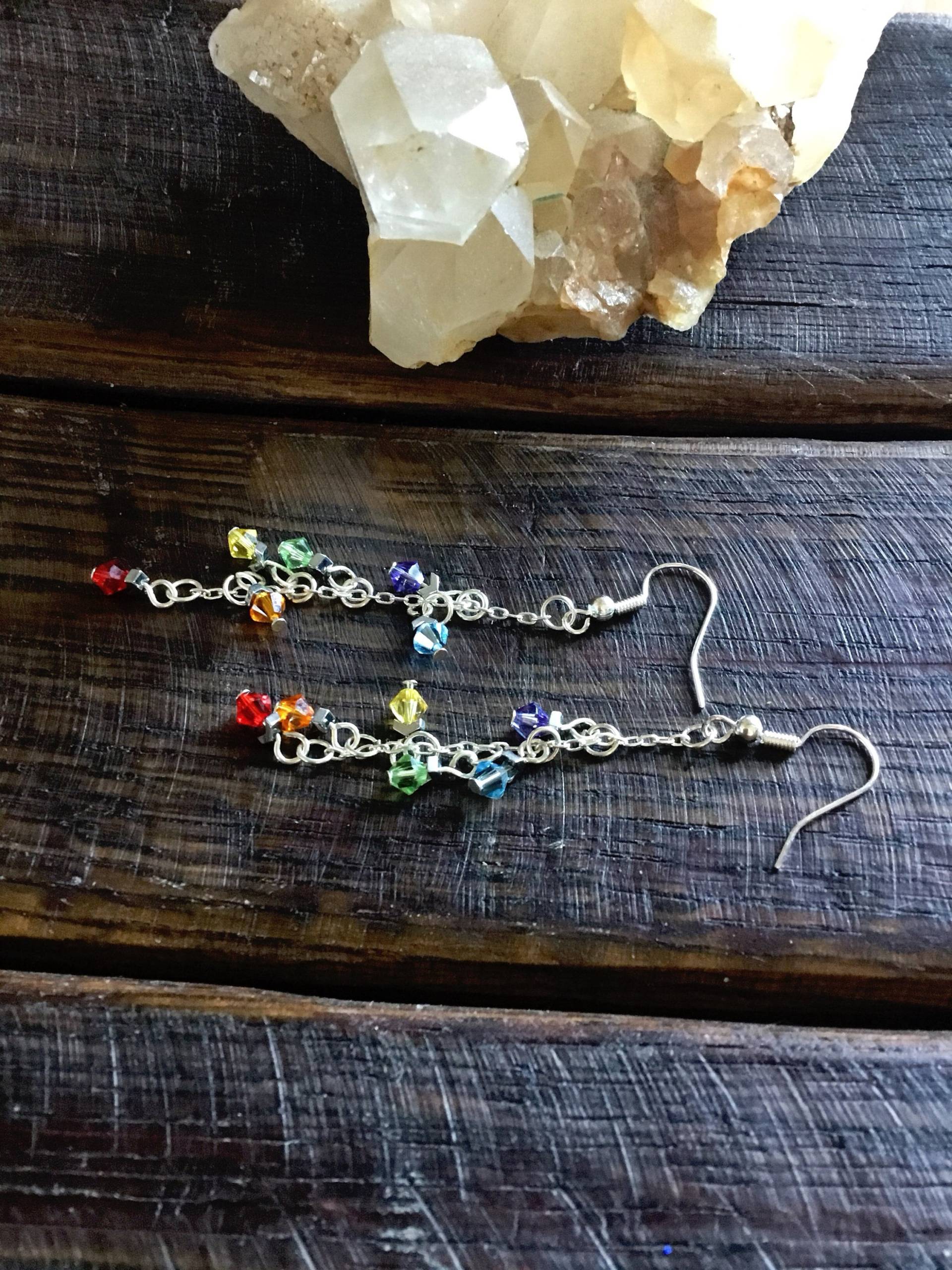 Regenbogen Stolz Swarovski Ohrringe von JewelrybyAndromeda