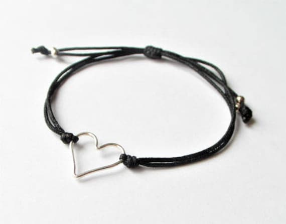 sterling Silber Herz Bettelarmband Verstellbarer Liebesknoten Schmuck von JewelrybyAudev