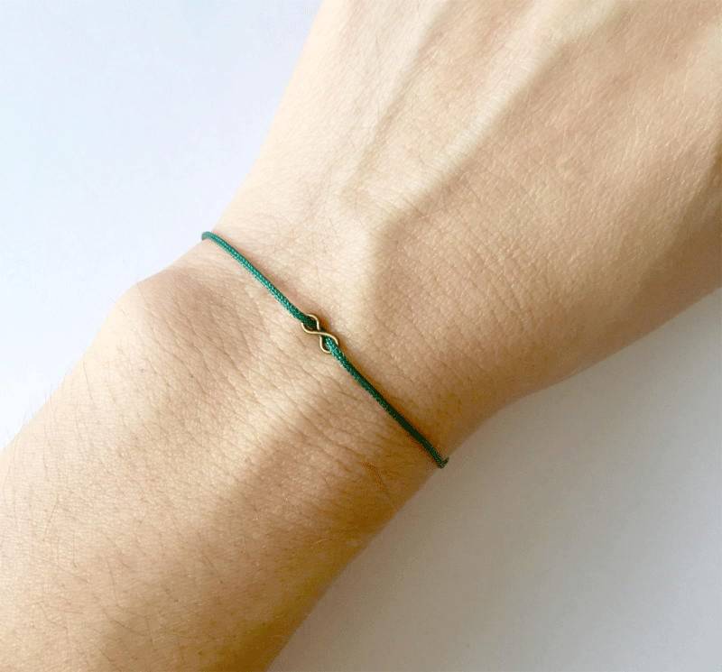 Antik Messing Unendlichkeit Paare Armband Grüner Schnur Versprechen Schmuck Antik Messing Unendlichkeit Paare Armband Grüner Schnur Versprechen Schmuck von JewelrybyAudev
