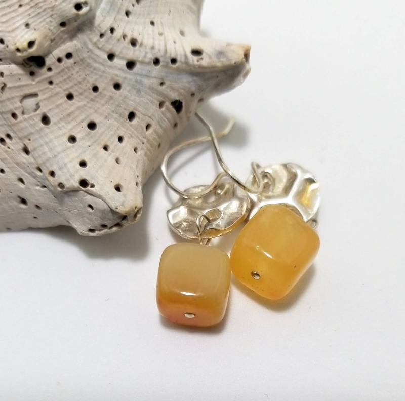 Karneol Semi-Precious Edelsteine, Geschmückt Mit Sterling Silber Edelmetall Ton #567 von JewelrybyGerina