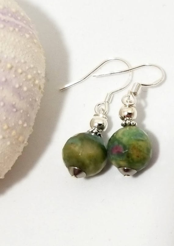 Rubin Fuchsit Ohrringe Sterling Silber Ohrringe von JewelrybyGerina