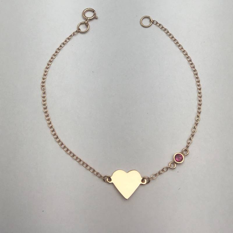 14K Rose Gold Herz Armband Ohne Steine von JewelrybyJSuhei