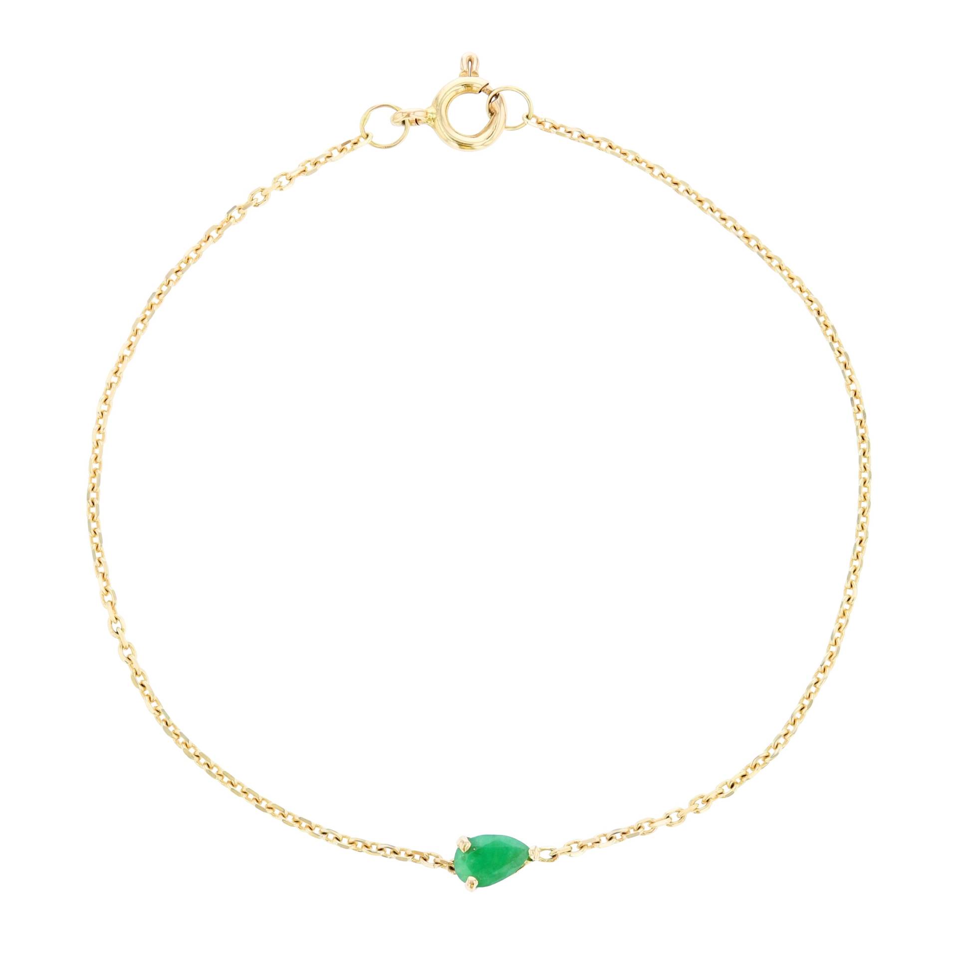 Birnenform Smaragd Armband, Gold Schmuck Birnenform Smaragd Armband, Gold Schmuck von JewelrybyJSuhei