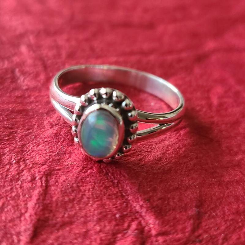 Echter Opal Ring Größe 7 Sterling Silber-Opal Schmuck-Opal Geburtsstein Schmuck-Sterling Silber Ring-Opal Stein-Jahrestag Geschenk von JewelrybyJohnM