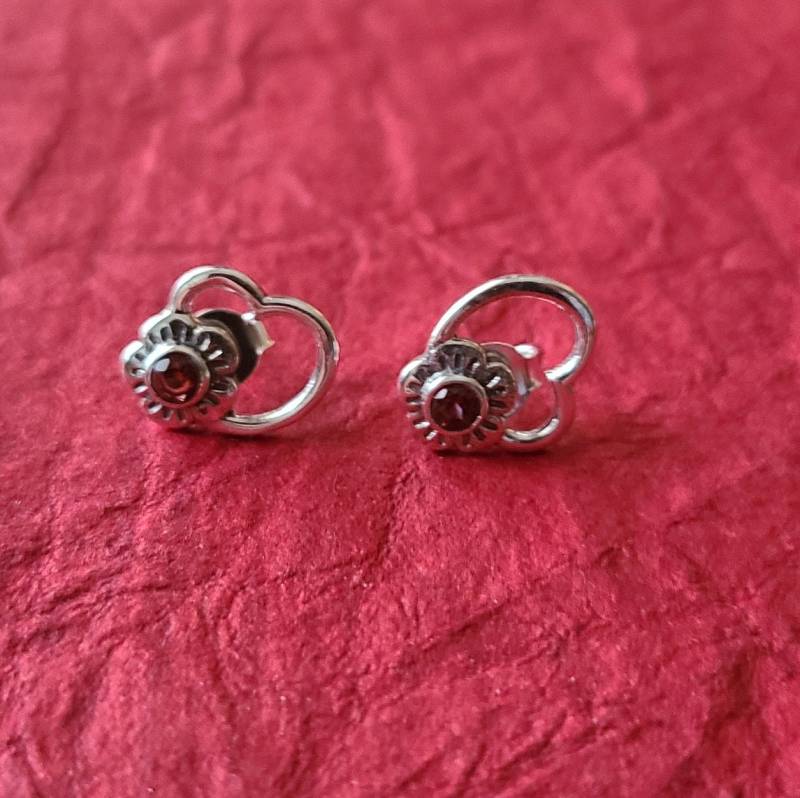 Granat Sterling Silber Ohrringe -Geburtstagsgeschenk-Granat Schmuck-Mädchen Ohrringe-Sterling Ohrringe-Boho von JewelrybyJohnM