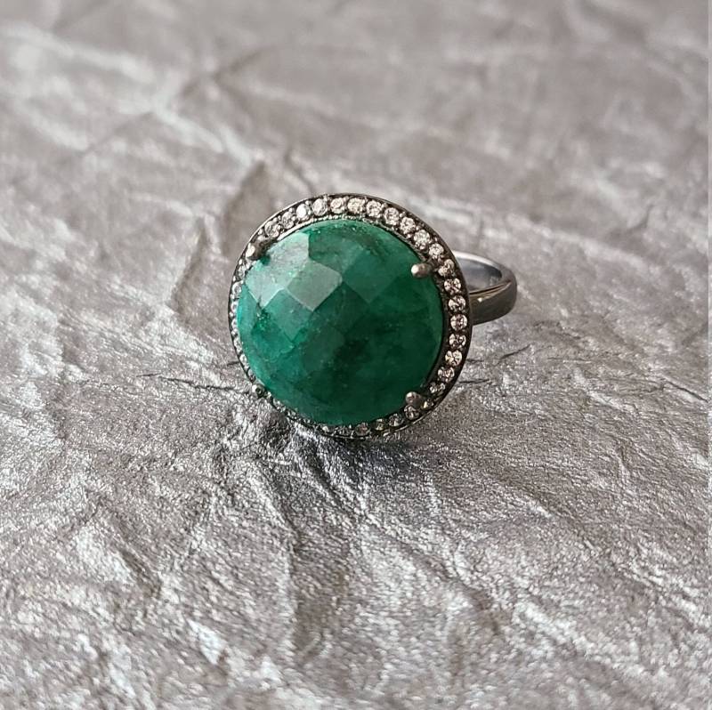 Smaragd Ring Größe 6 Sterling Silber-Smaragd Schmuck-Bemerkenswerte -Jubiläumsgeschenk von JewelrybyJohnM