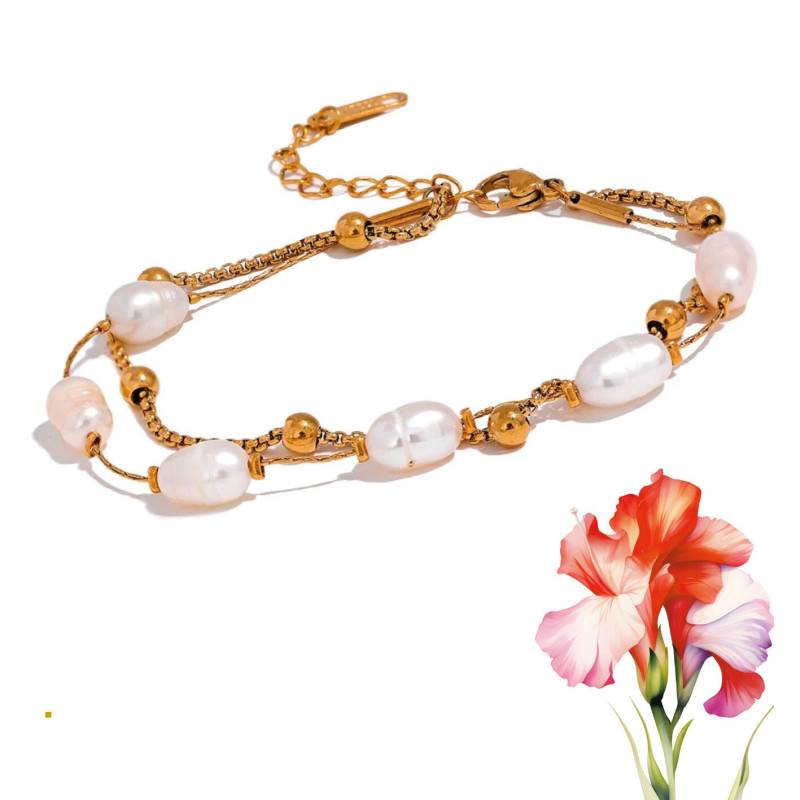 Süßwasserperlen Armband Mit Edelstahl Pvd 18 Carat Goldbeschichtung Wasserdicht Verstellbar Zendoya#6007 Süßwasserperlen Armband Mit Edelstahl Pvd 18 Carat Goldbeschichtung Wasserdicht Verstellbar Zendoya#6007 von josyArtmade