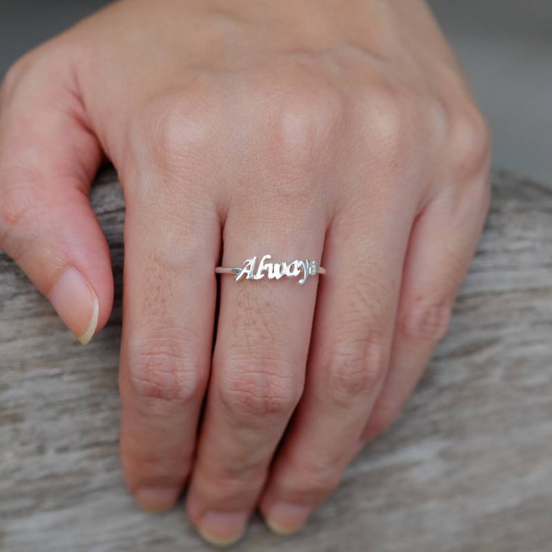Immer Ring Sterling Silber Stapelbar Wort Schmuck, Engagement Ring, Versprechen Immer Ring Sterling Silber Stapelbar Wort Schmuck, Engagement Ring, Versprechen von JewelrybyPITK