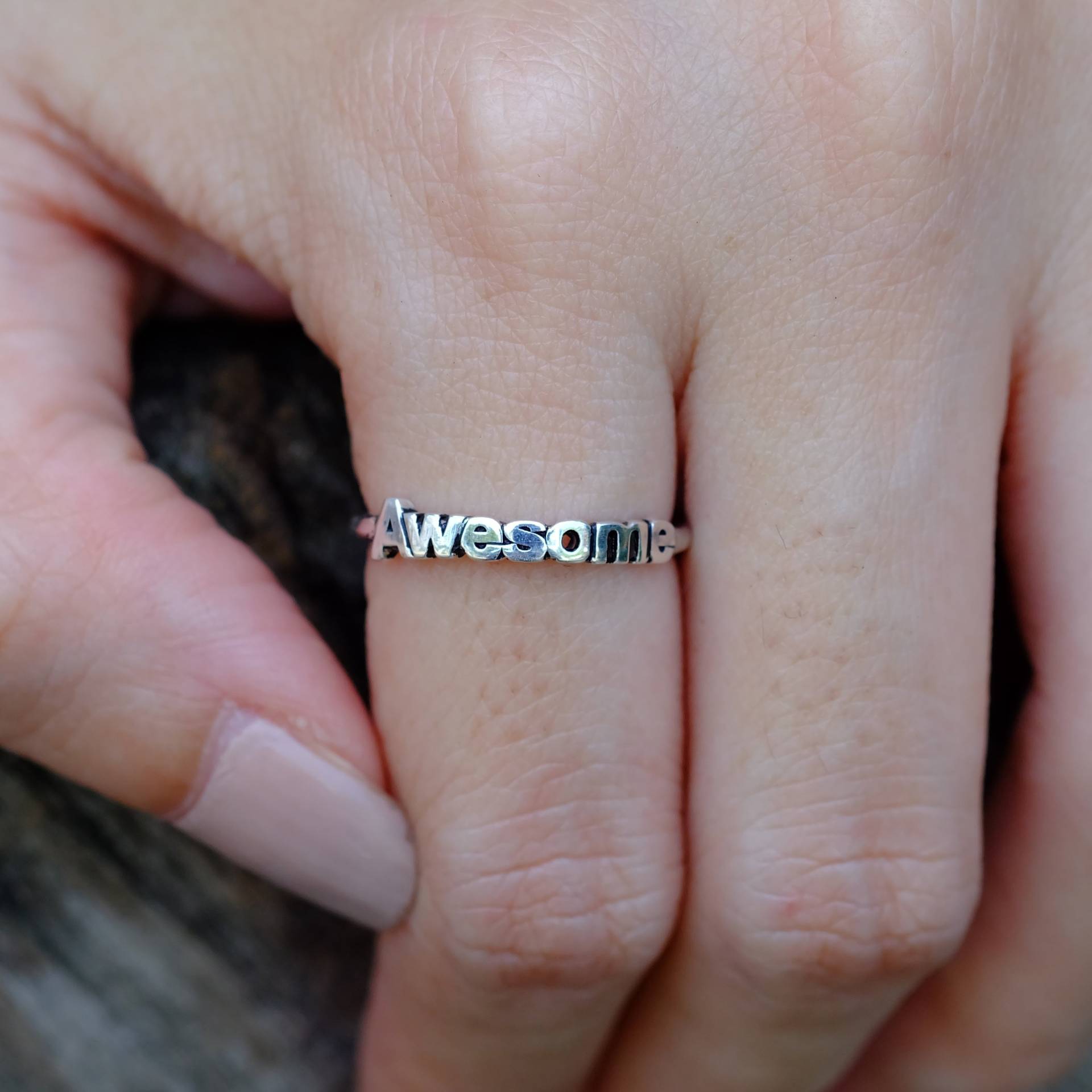 Sterling Silber Wort Ring Inspirierender Stapel Schmuck Sterling Silber Wort Ring Inspirierender Stapel Schmuck von JewelrybyPITK