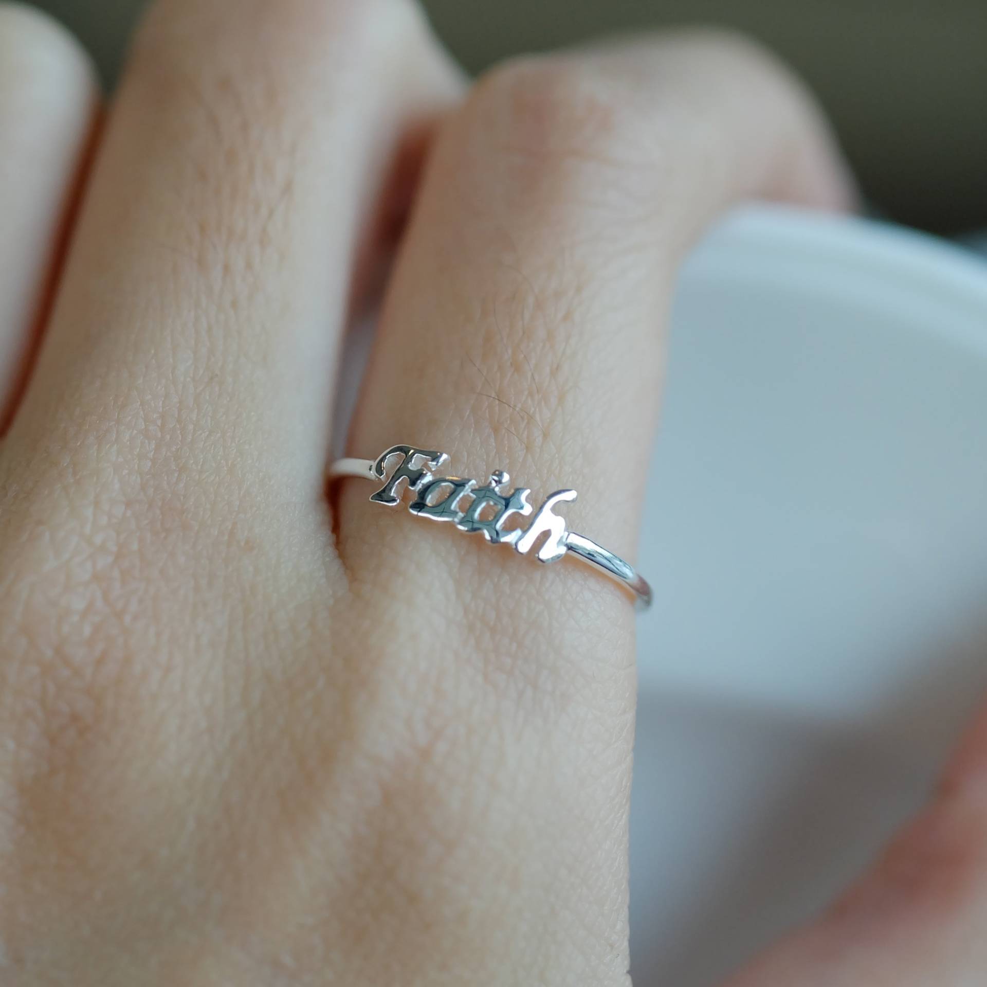 sterling Silber Glaube Ring Inspirierender Christlicher Schmuck sterling Silber Glaube Ring Inspirierender Christlicher Schmuck von JewelrybyPITK