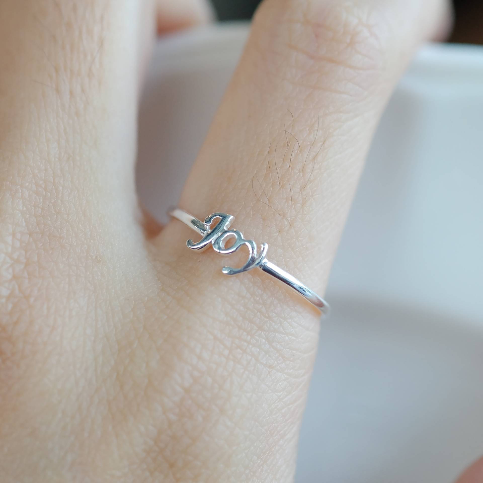 sterling Silber "Joy' Ring Inspirierender Wort Schmuck , Freundschaftsring sterling Silber "Joy' Ring Inspirierender Wort Schmuck , Freundschaftsring von JewelrybyPITK
