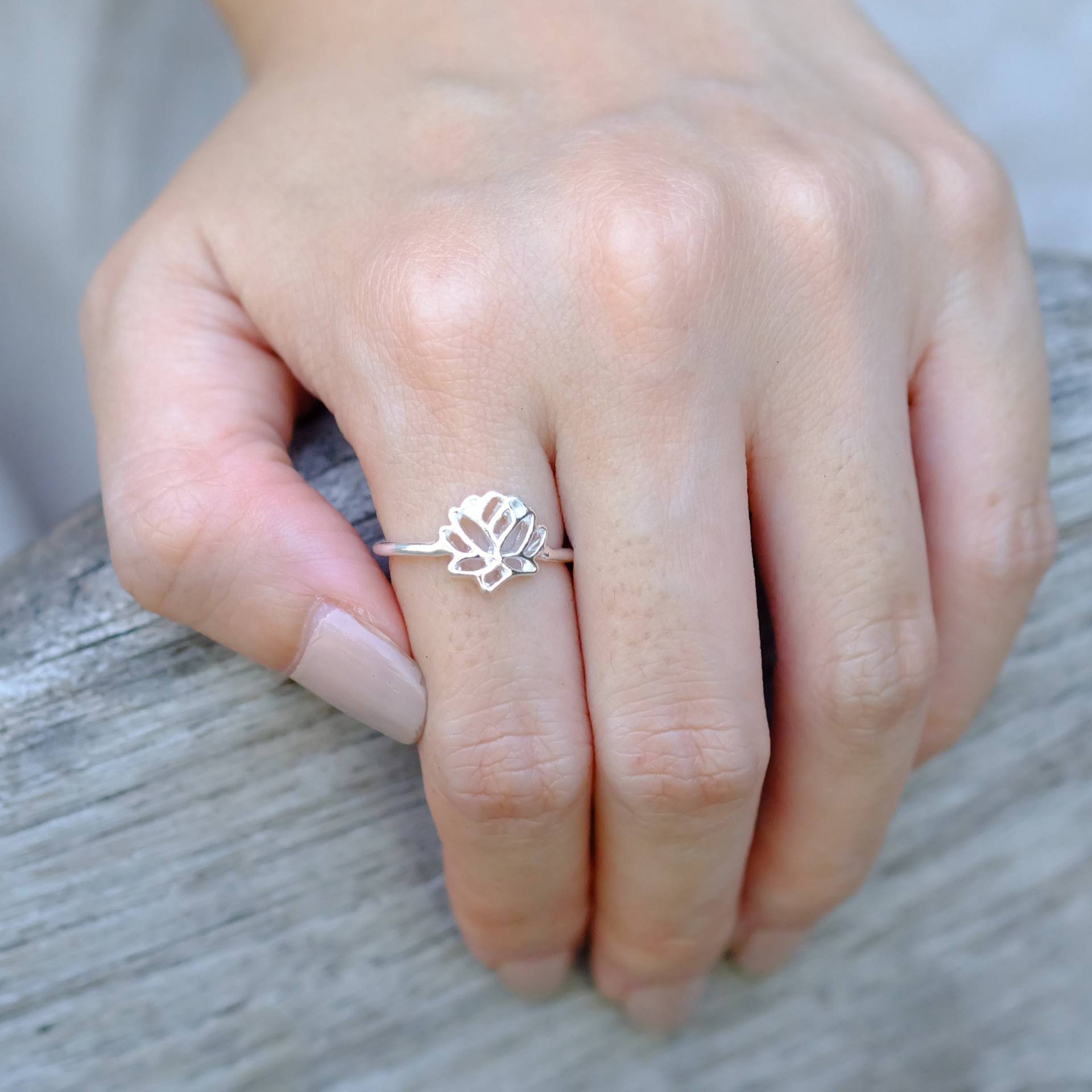 sterling Silber Lotus Blume Ring Yoga Schmuck, Versprechen Ring sterling Silber Lotus Blume Ring Yoga Schmuck, Versprechen Ring von JewelrybyPITK
