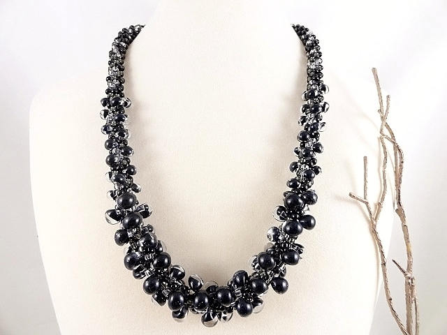 Schwarzen Meer Schwarze Halskette Perlenkette Kumihimo Lange Geflochtene Handgemachten Schmuck-Geburtstagsgeschenk Der Besonderen Urlaub von JewelrybyPJ