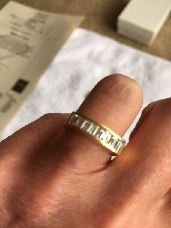 Eine Art 18K Gelbgold Und Baguette-Ring von JewelryforyouFinds