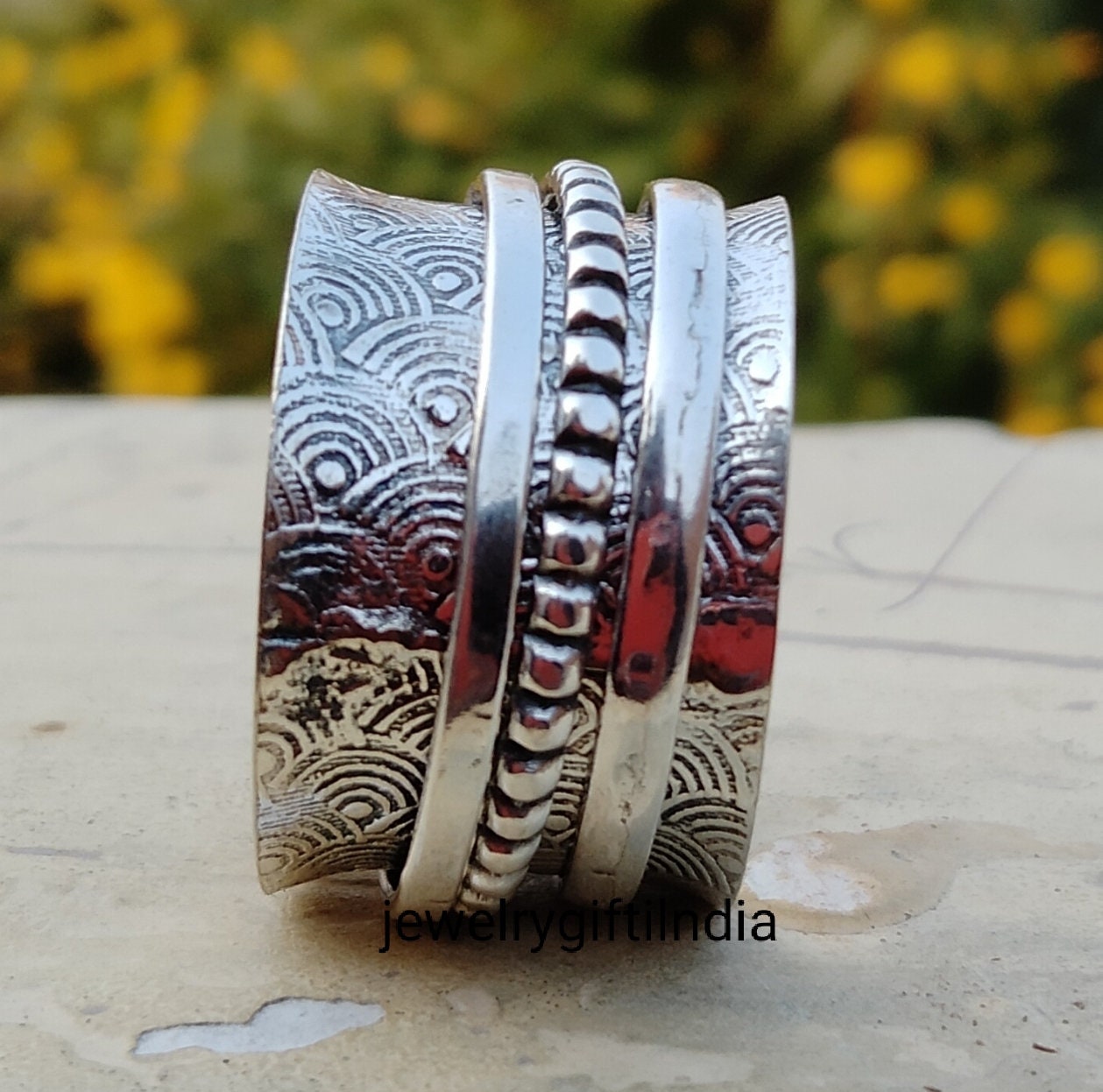 Drehring, 925 Silber Ring, Angst Fidget Spinner Meditation Frauen Sorgen Daumen Geschenk Für Sie von JewelrygiftIndia
