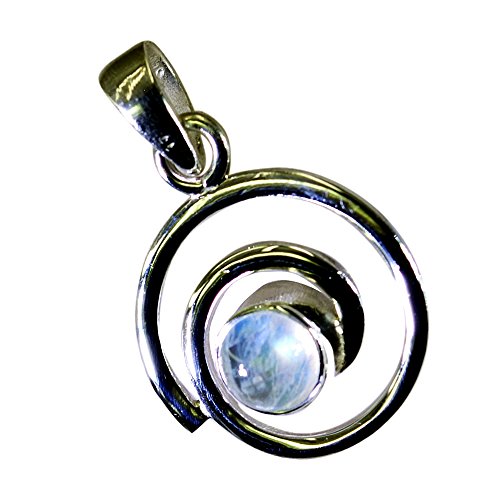 JewelryOnClicK Geniune Regenbogen Mondstein Silber Charms Frauen Birthstone Anhänger Chakra Healing Halskette von Jewelryonclick