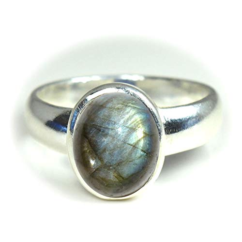 Jewelryonclick Damen Herren Unisex Kinder - Oval Natürlicher Labradorit von Jewelryonclick