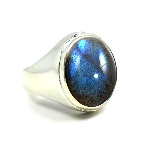 Jewelryonclick Damen Herren Unisex Kinder - Oval Natürlicher Labradorit von Jewelryonclick