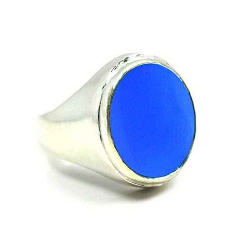 Jewelryonclick Damen Herren Unisex Kinder - Oval Natürlicher blauer Karneol von Jewelryonclick