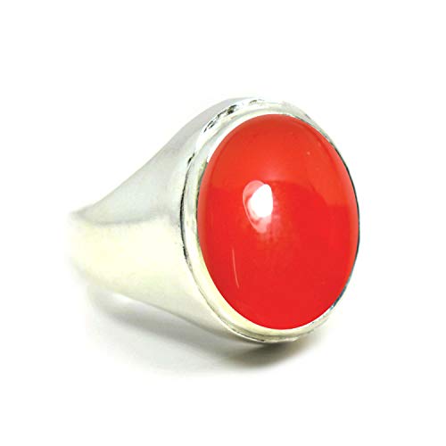 Jewelryonclick Damen Herren Unisex Kinder - Oval Natürlicher roter Onyx von Jewelryonclick