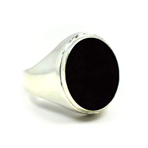 Jewelryonclick Damen Herren Unisex Kinder - Oval natürlich, schwarzer Onyx von Jewelryonclick