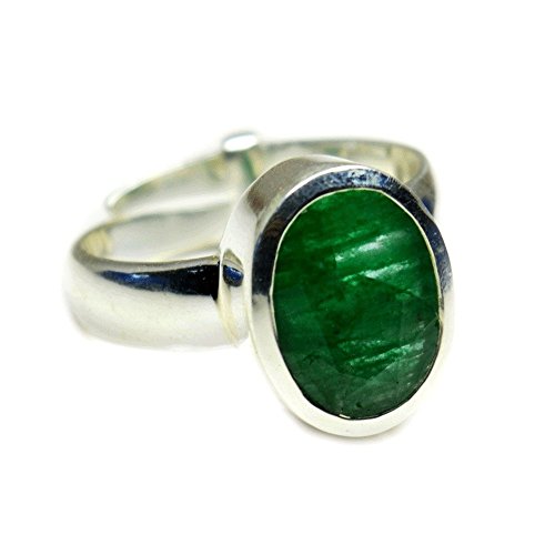 Jewelryonclick Unisex Herren Damen - Oval Green Natürlicher Smaragd von Jewelryonclick