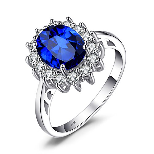 JewelryPalace Prinzessin Diana Kate Middleton Edelstein Smaragd Saphir Ringe, Verlobungsring Eheringe Promise Verlobung Ring Silber 925 Damen, Silberringe Damenring Antragsring Ringe, Damen Schmuck von JewelryPalace