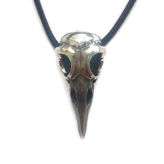Rabenschädel-Halskette. Totenkopf-Anhänger Krähe. Für Die Frau. Den Mann. Rabenschädel von Jewelrywax