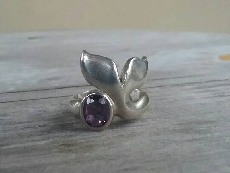 Amethyst Wal Grobstrick Ring Sterling Silber von JewelrywitAttitude