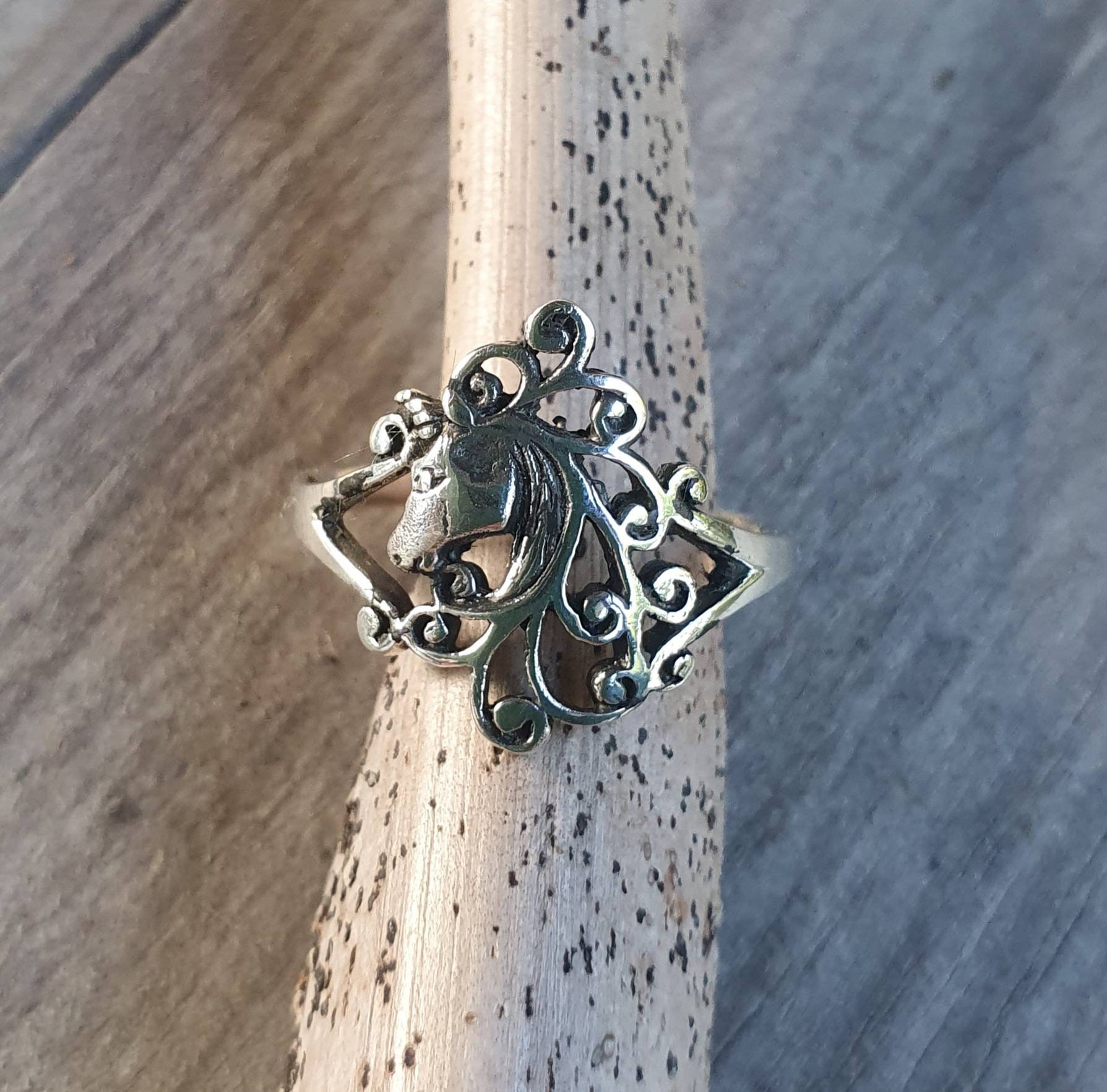 Einhorn Ring, Sterling Silber, Ring, Fantasy von JewelrywitAttitude