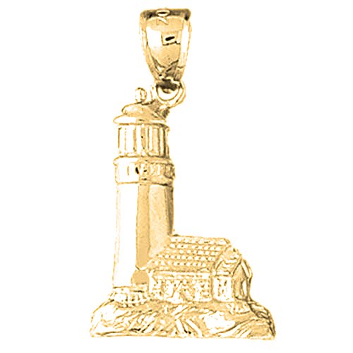 Leuchtturm-Anhänger aus 18 Karat Gelbgold, hergestellt in den USA, Gelbgold, Kein Edelstein von Jewels Obsession
