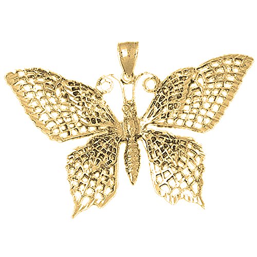 Schmetterling-Anhänger aus 18 Karat Gelbgold, hergestellt in den USA, Gelbgold, Kein Edelstein von Jewels Obsession