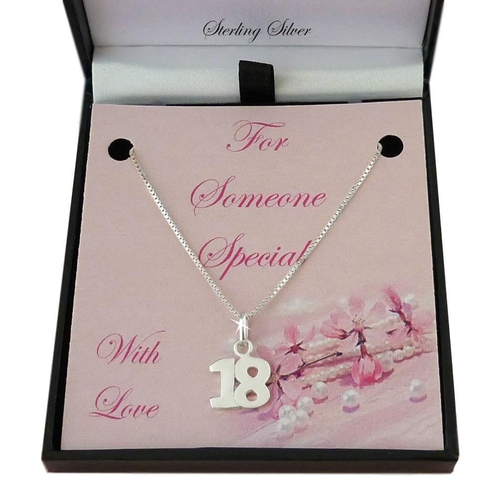 18 Jahre Halskette Zum 18.geburtstag, Sterling Silber. Geschenk Für Jemand Besonderes, Tochter, Schwester, Enkelin, Patentochter, Alles Gute von Jewels4girls