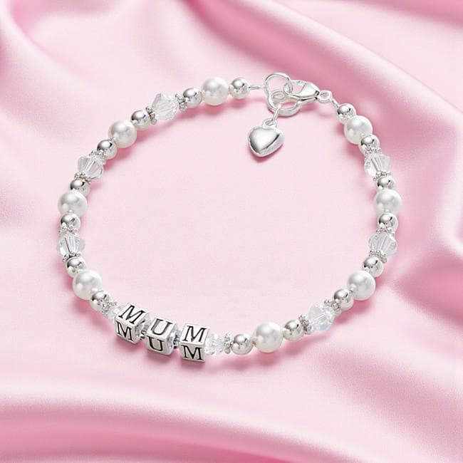 Armband Für Mama, Mama Oder Mutter, Aus Sterling Silber Und Hochwertigen Preciosa Kristallen Perlen. Optional Geburtssteine. Geschenk Armband Für Mama, Mama Oder Mutter, Aus Sterling Silber Und Hochwertigen Preciosa Kristallen Perlen. Optional Geburtssteine. Geschenk von Jewels4girls
