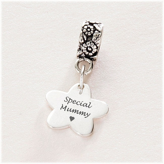 Besonderer Mumie Charm, 925 Sterling Silber Blumen Charm. Passend Für Schlangenkette Armbänder von Jewels4girls