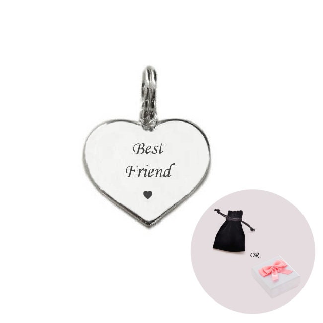 Bester Freund Graviertes Herz Anhänger, Sterling Silber. Kann Personalisiert Werden von Jewels4girls