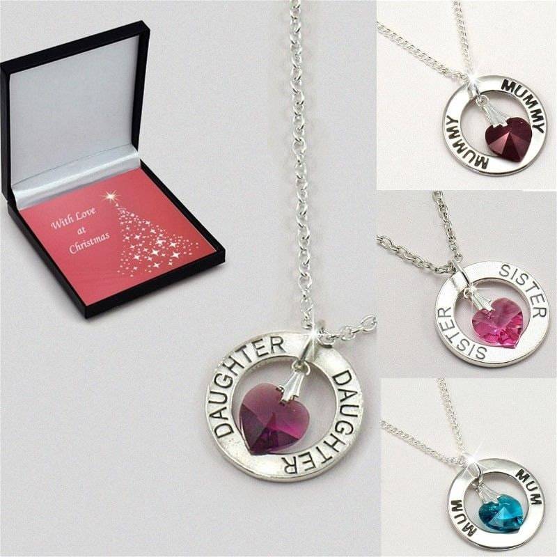 Birthstone Herz Halskette, Weihnachtsgeschenk Für Tochter, Mutter, Schwester Oder Beste Freundin von Jewels4girls