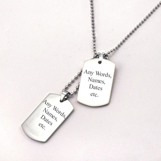 Doppelte Dog Tags Halskette Aus Edelstahl Mit Gravur Für Männer. Personalisierter Schmuck von Jewels4girls
