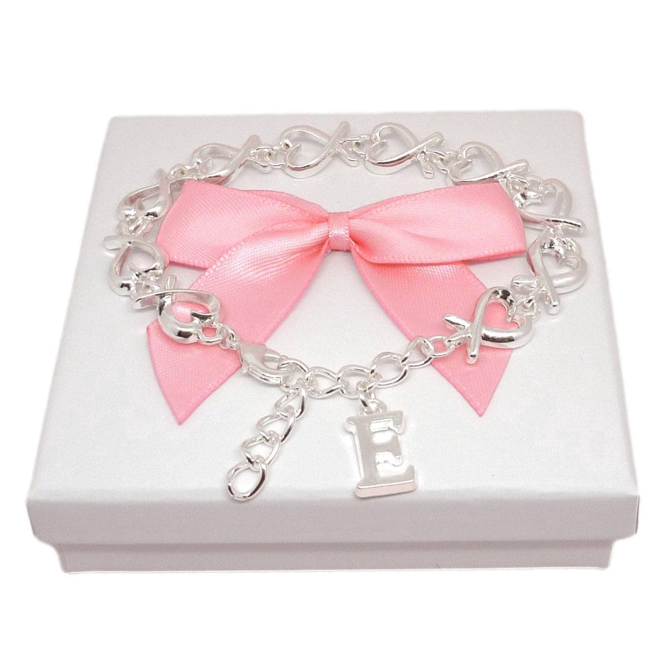 Ewiges Herz Armband Mit Buchstaben Anhänger Für Frauen Oder Mädchen. Jeder Intial Charm. Silber Herzchen Kette. Bettelarmband von Jewels4girls