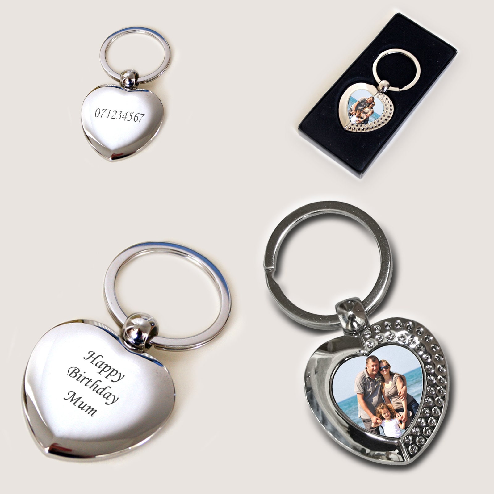 Foto Schlüsselanhänger, Personalisiert Mit Kostenloser Gravur. Geschenk. Silber Herz Als Schlüsselanhänger Eurem Foto von Jewels4girls