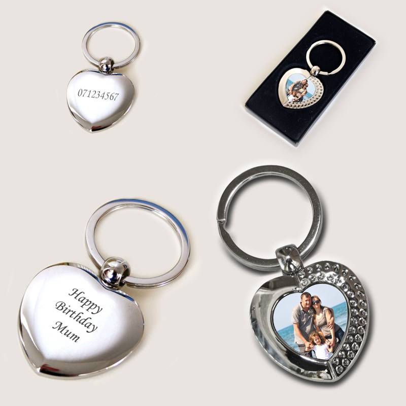 Foto Schlüsselanhänger, Personalisiert Mit Kostenloser Gravur. Geschenk. Silber Herz Als Schlüsselanhänger Eurem Foto von Jewels4girls