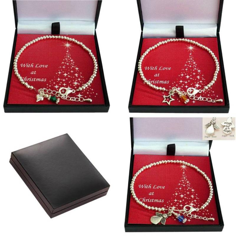 Geburtsstein Armband in Weihnachtsgeschenk-Box Mit Silberperlen, Frauen Oder Mädchen, Stern, Engel, Herz von Jewels4girls